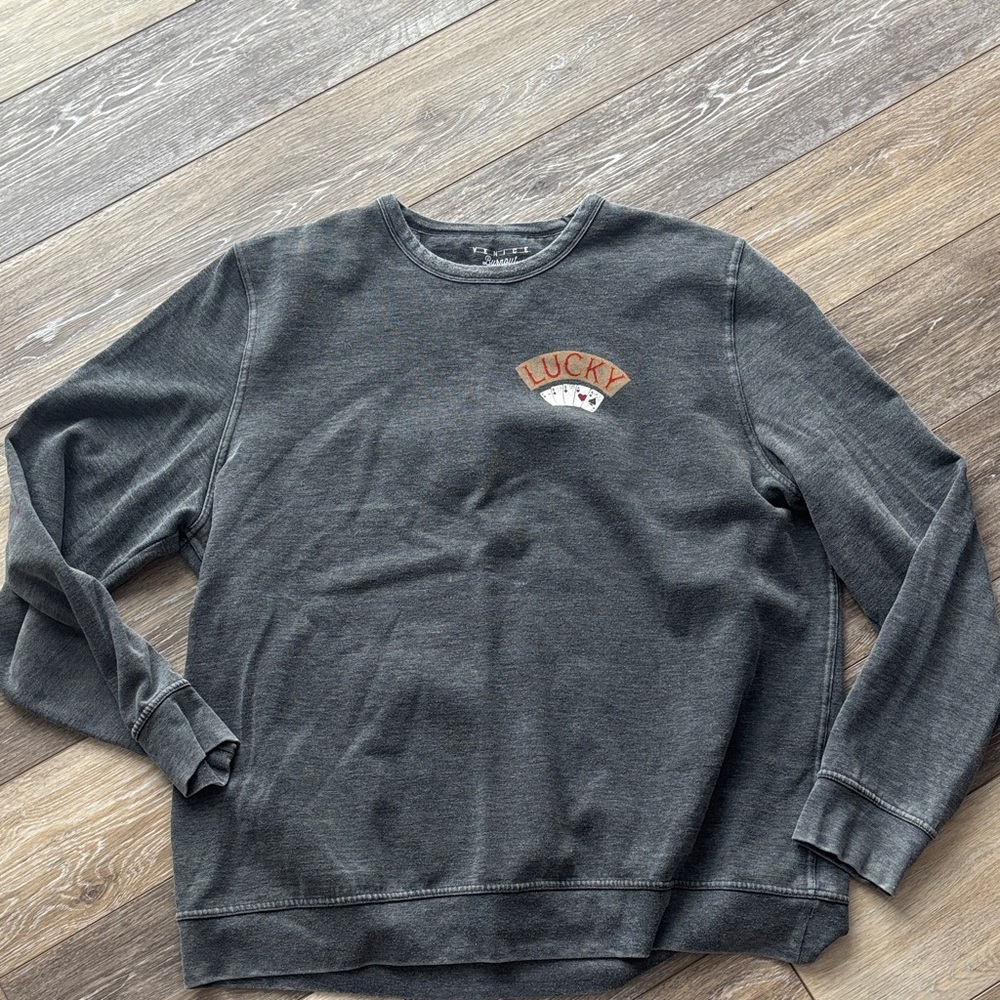 Lucky Brand Charcoal Crewneck Men's Sweater